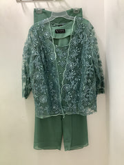 CONJUNTO VERDE BORDADO LENTEJUELA 3PZZ 8080